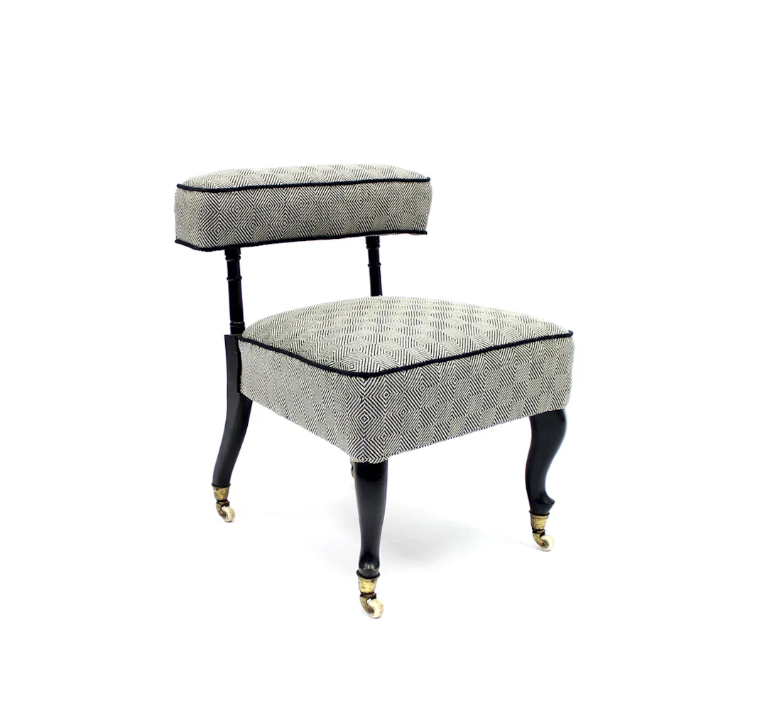 Small antique Slipper chair on castors, late 19th century