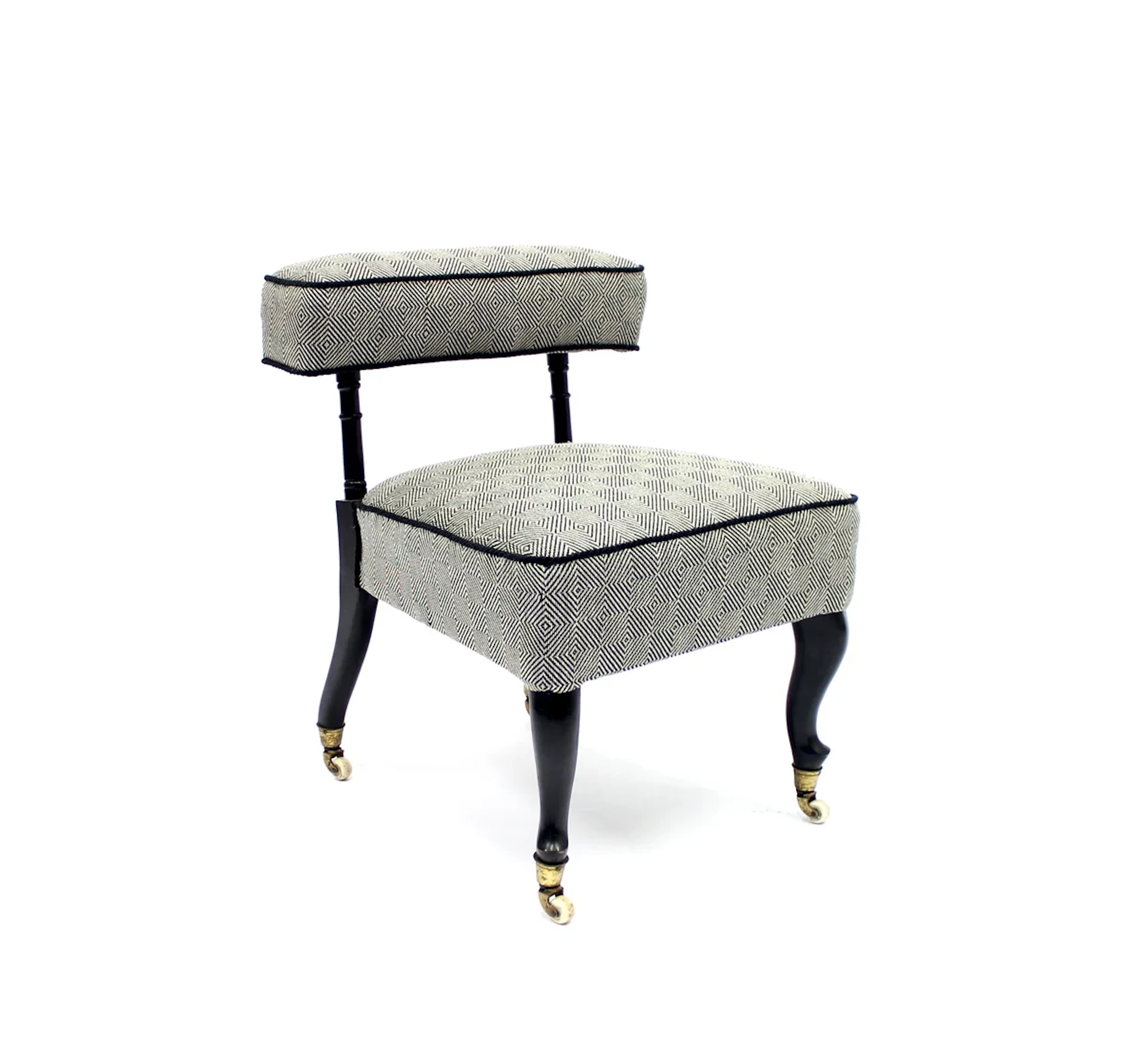 Small antique Slipper chair on castors, late 19th century