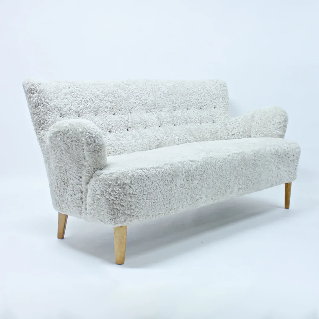 Swedish Modern, Sheep skin sofa, 1940s