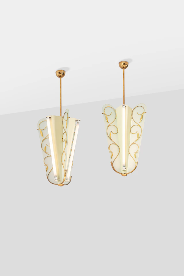 xx Paavo Tynell (1890-1973) Pair of pendant lights, model no. 81007