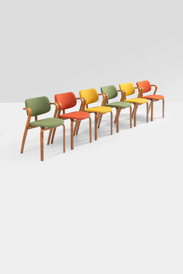 xx Ilmari Tapiovaara (1914-1999) Set of six chairs, 'Aslak' model