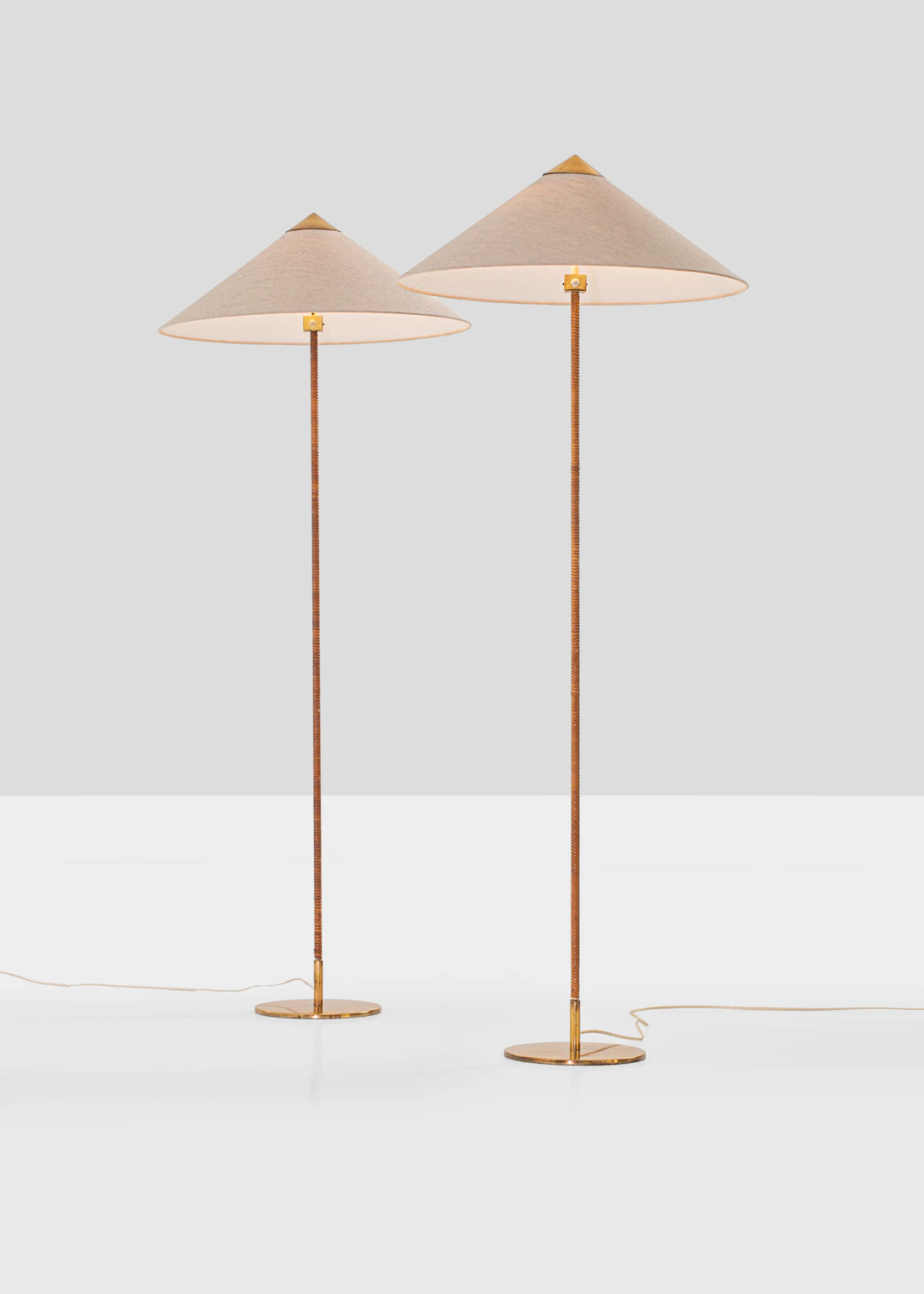 xx Paavo Tynell (1890-1973) Pair of floor lamps, model no. 9602, 'Chinese Hat'