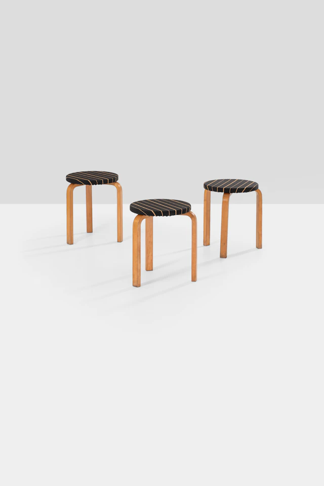 xx Alvar Aalto (1898-1976) Set of three stools, model no. 60