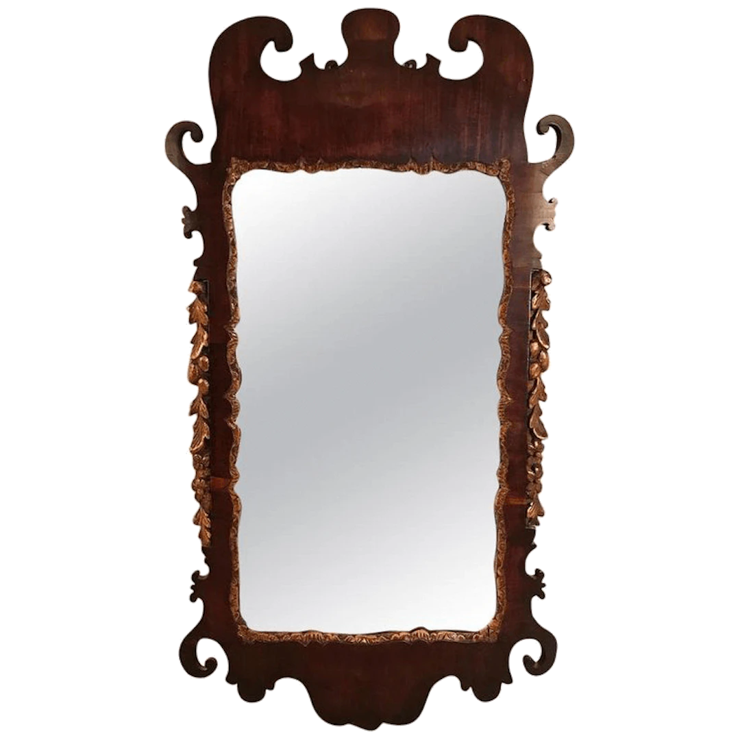 George II period carved mahogany pier mirror