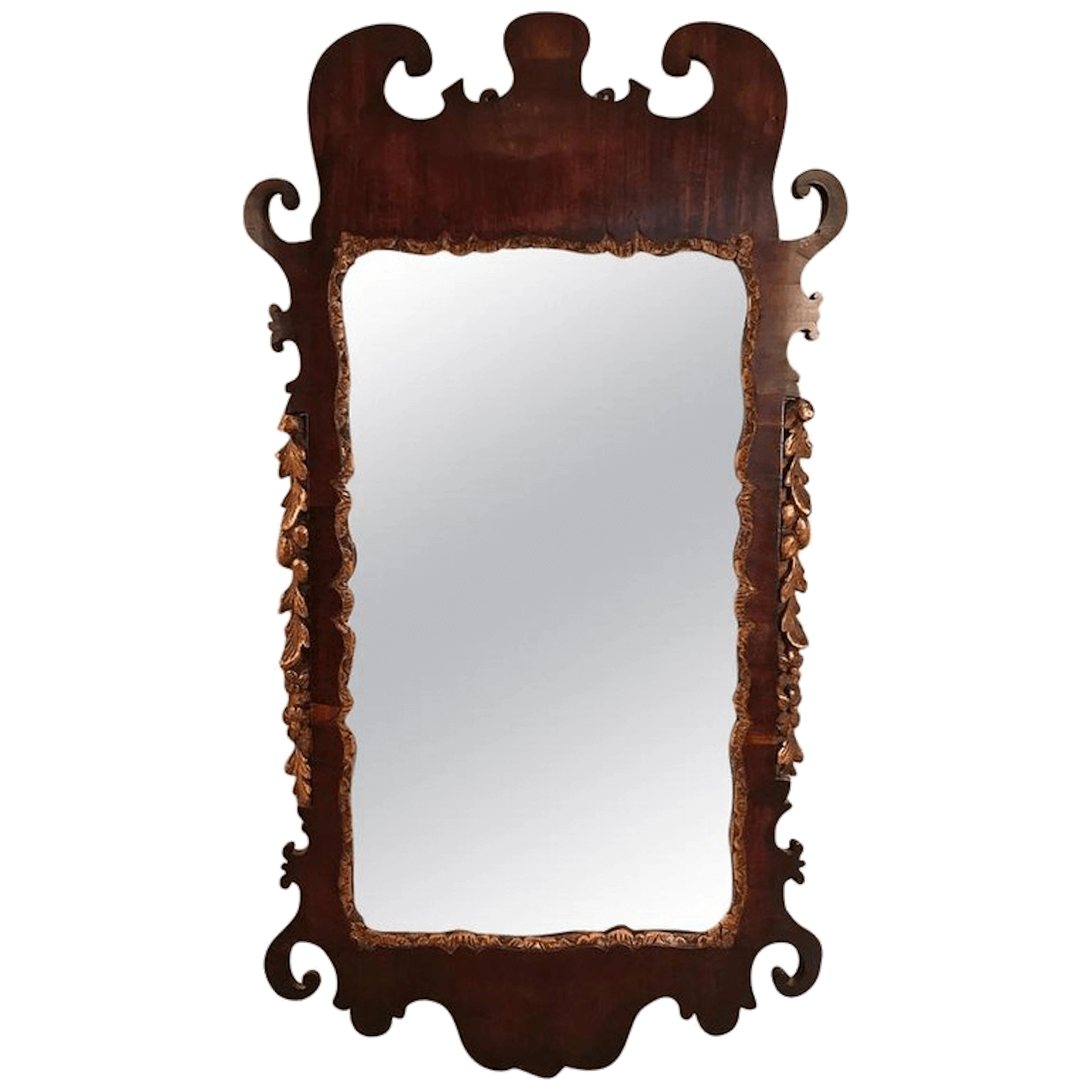 George II period carved mahogany pier mirror