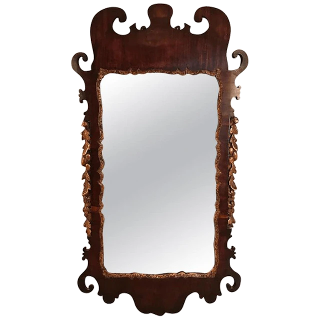George II period carved mahogany pier mirror