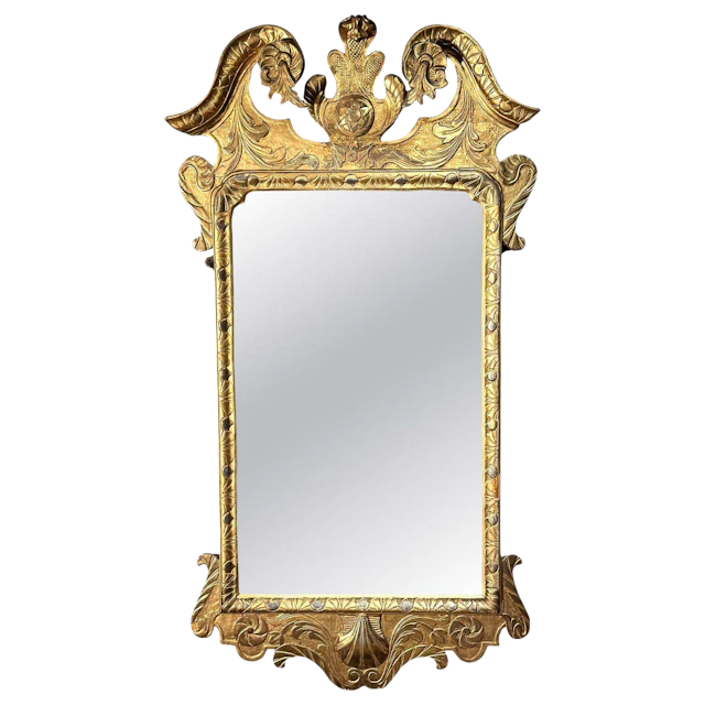 Rare George II-Period Carved Gesso And Giltwood Mirror