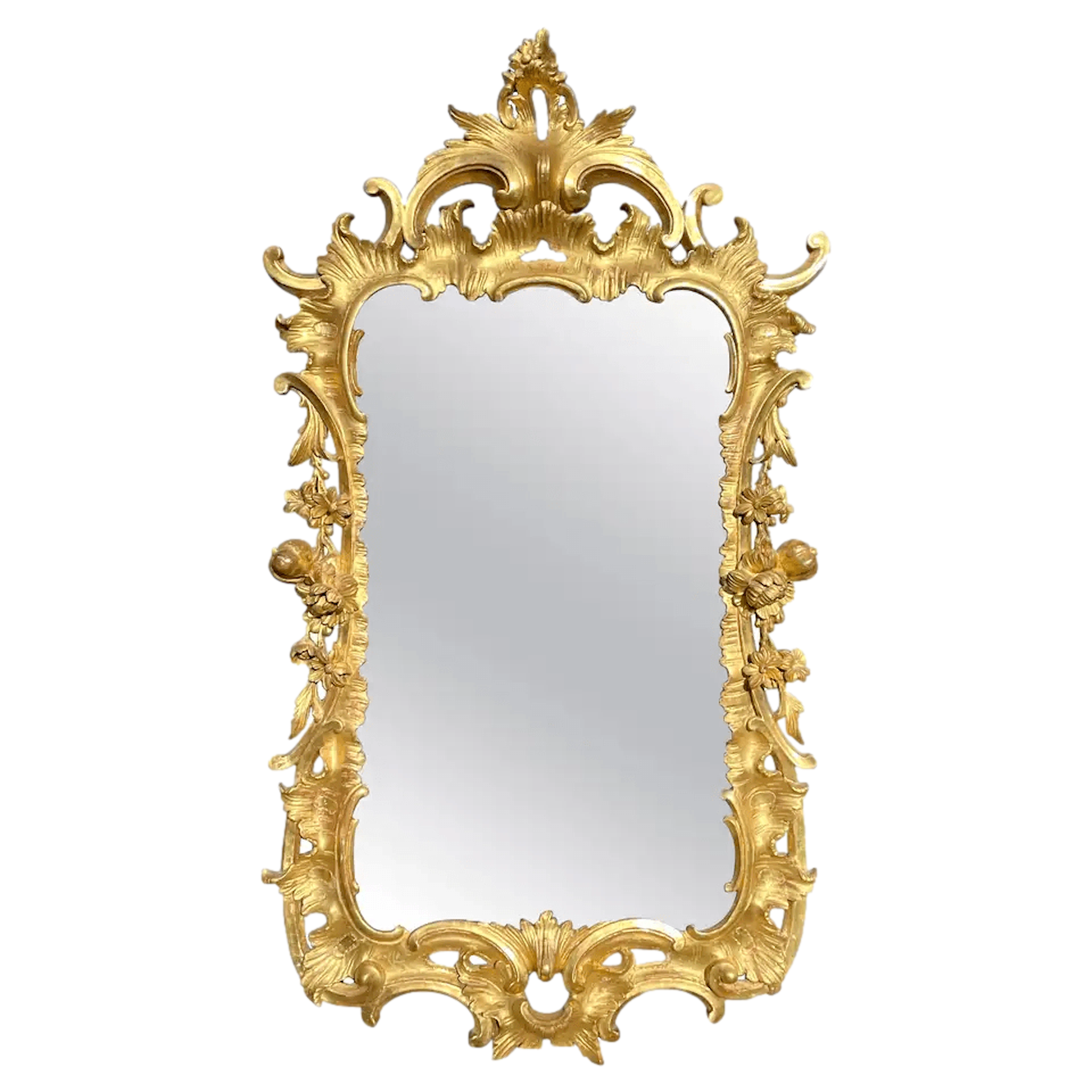 George III Chippendale carved giltwood mirror