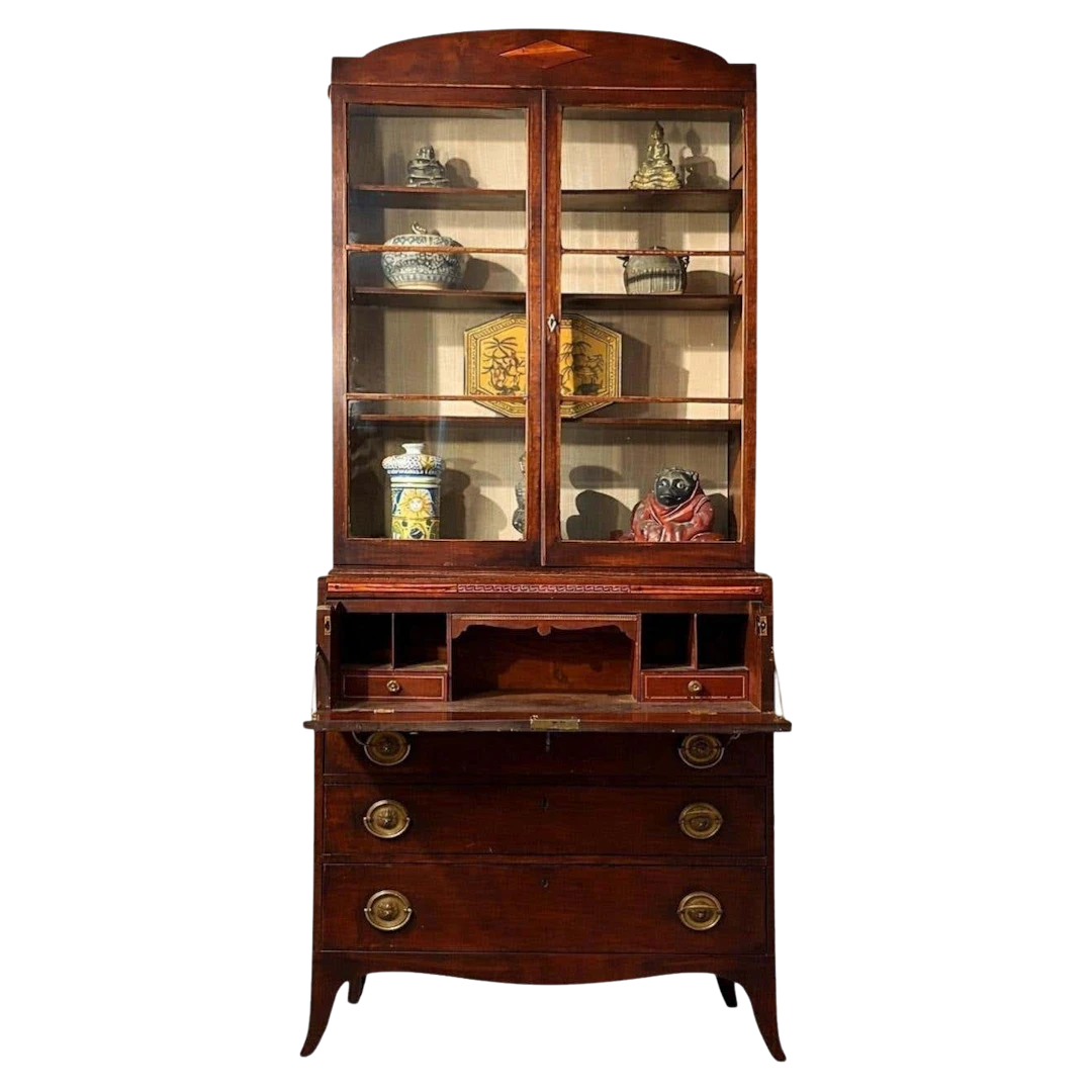 Small 18th century mahogany secretaire bookcase
