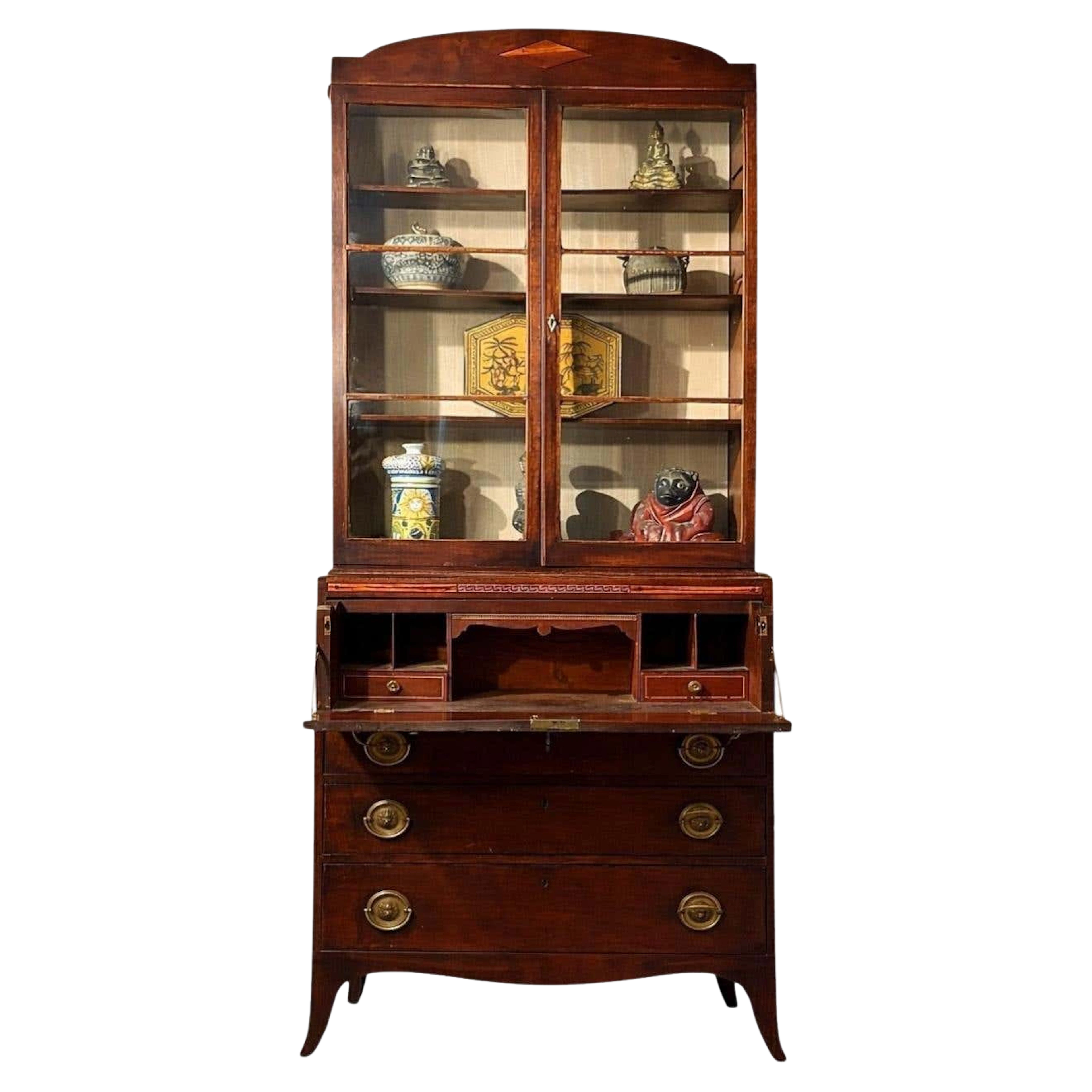 Small 18th century mahogany secretaire bookcase