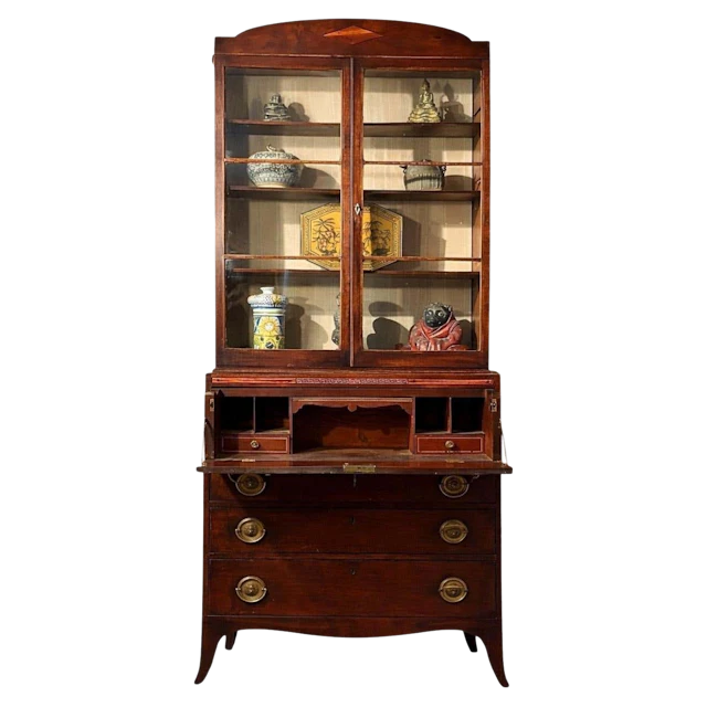 Small 18th century mahogany secretaire bookcase
