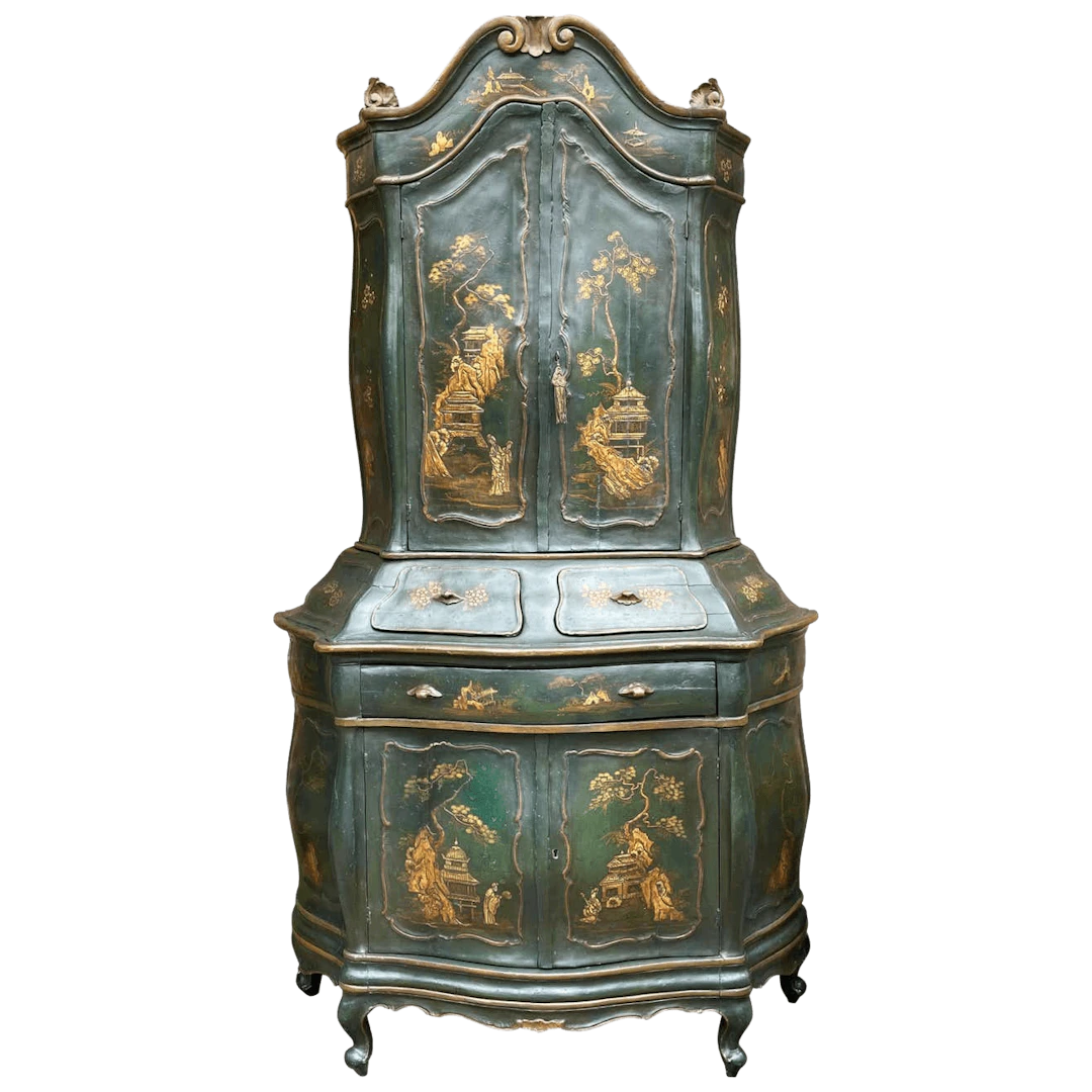 19th century Venetian rococo lacquer cabinet