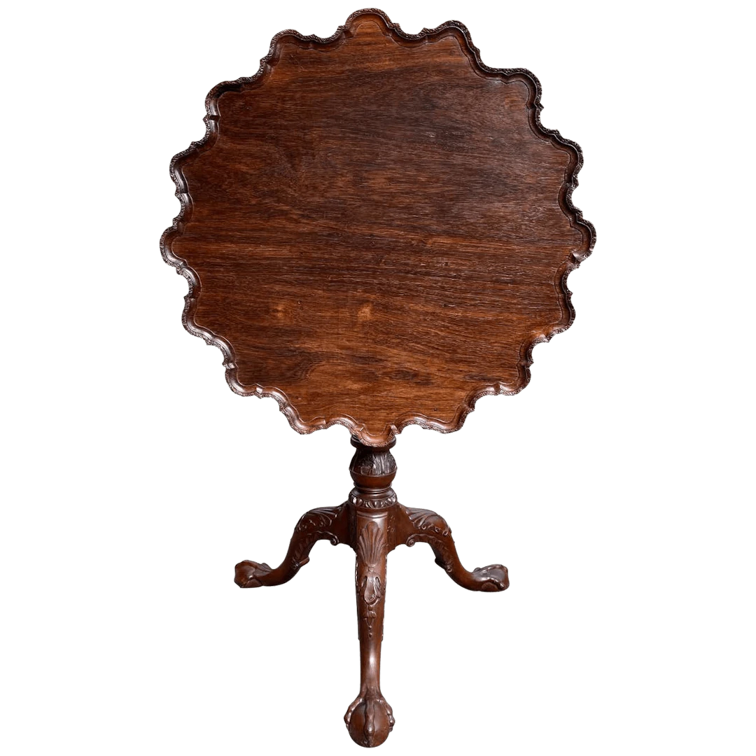 Rare Fine 18th Century China Trade Carved Padouk Tripod