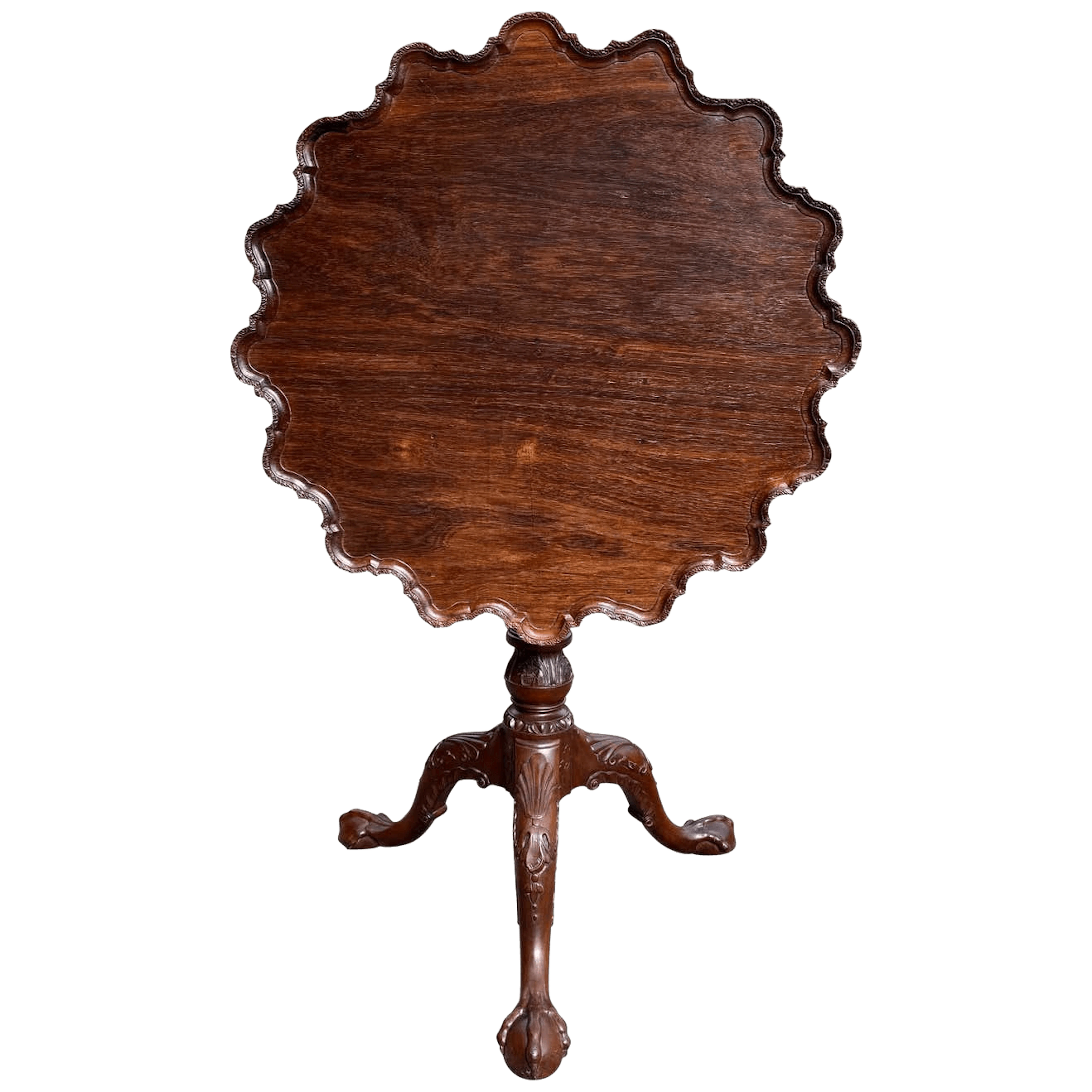 Rare Fine 18th Century China Trade Carved Padouk Tripod