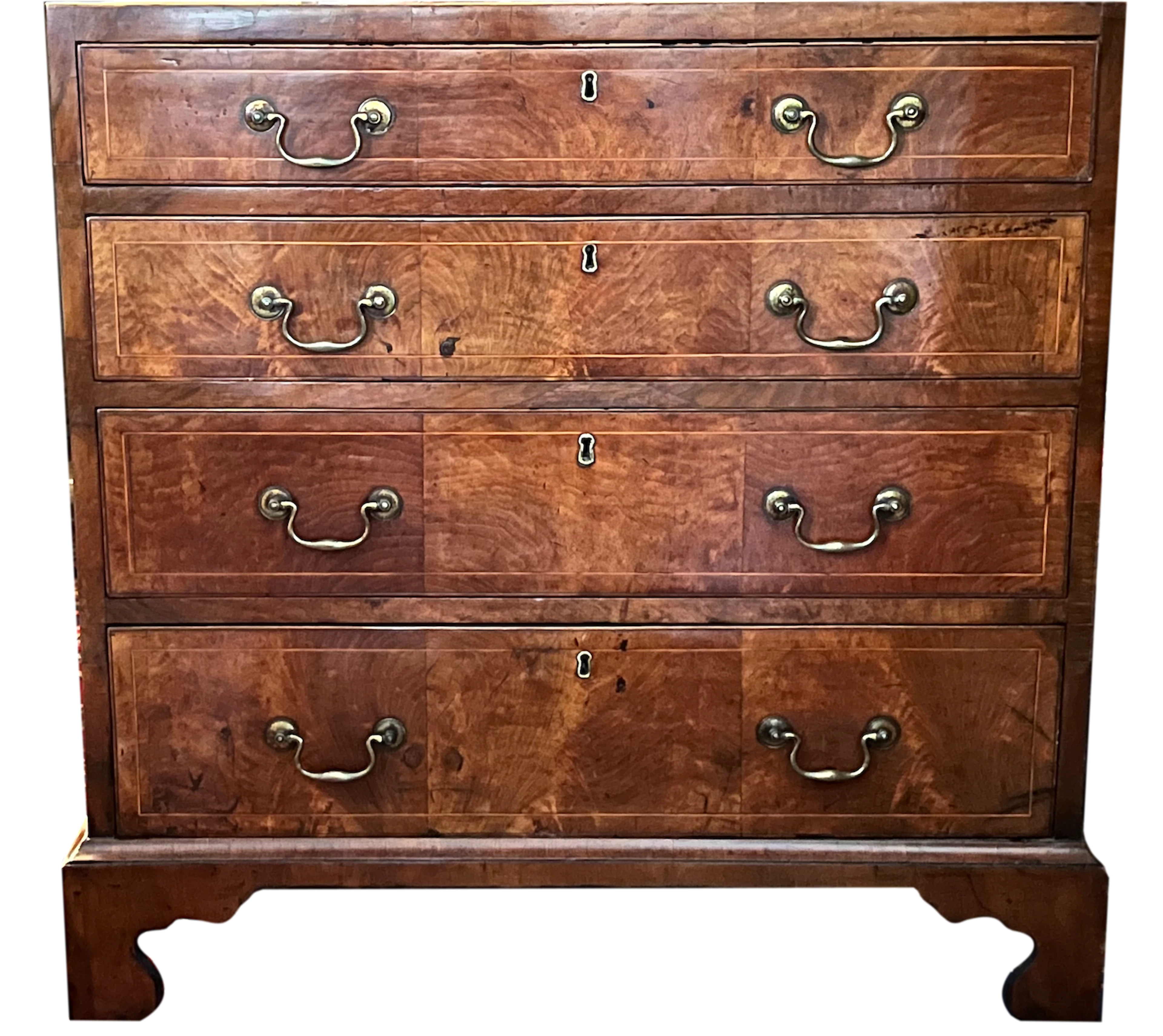George II walnut caddy top chest