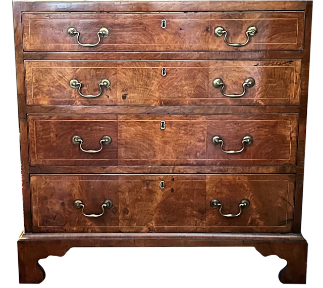 George II walnut caddy top chest