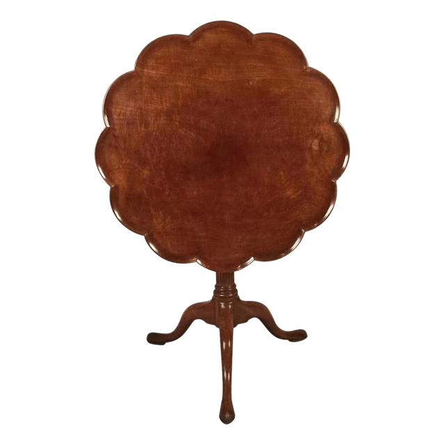 George II mahogany scalloped tripod table