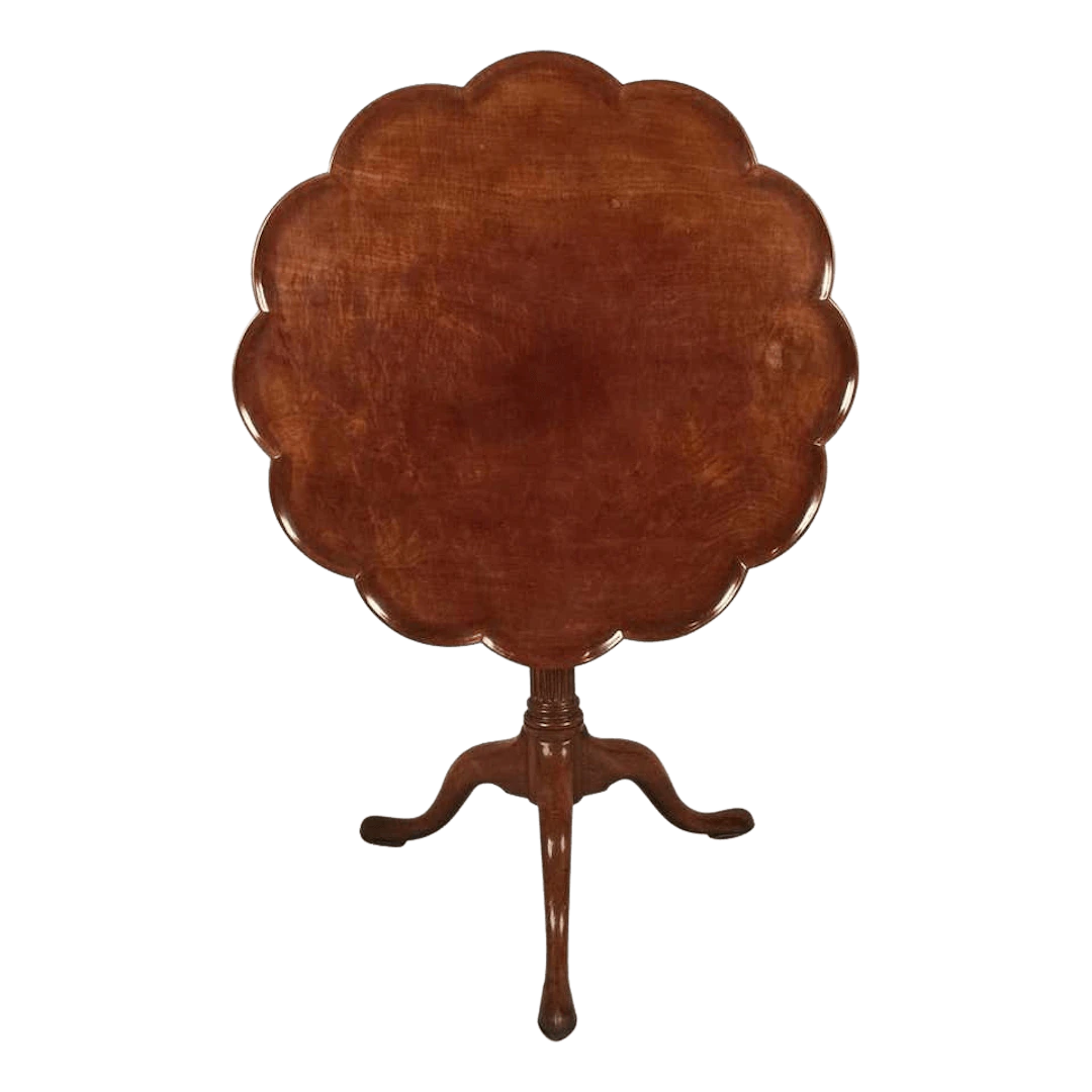 George II mahogany scalloped tripod table