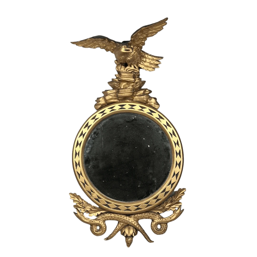 Regency carved giltwood eagle serpent mirror