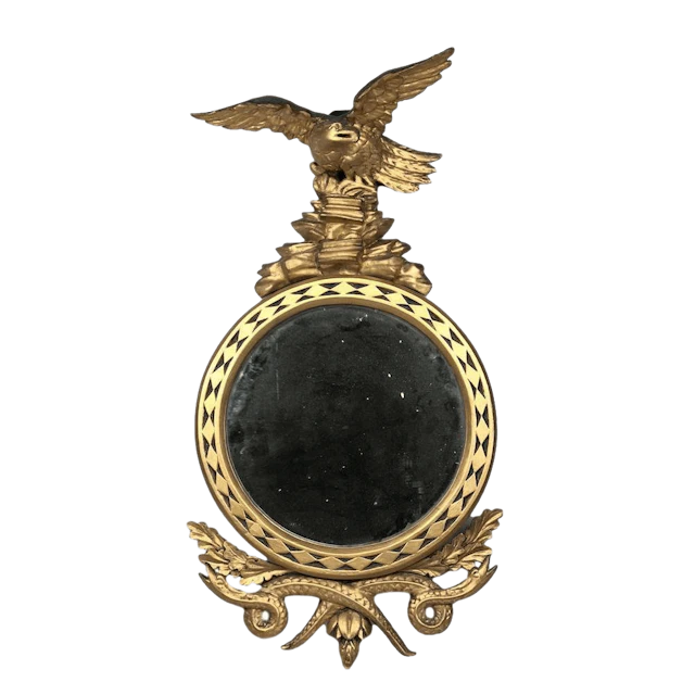 Regency carved giltwood eagle serpent mirror