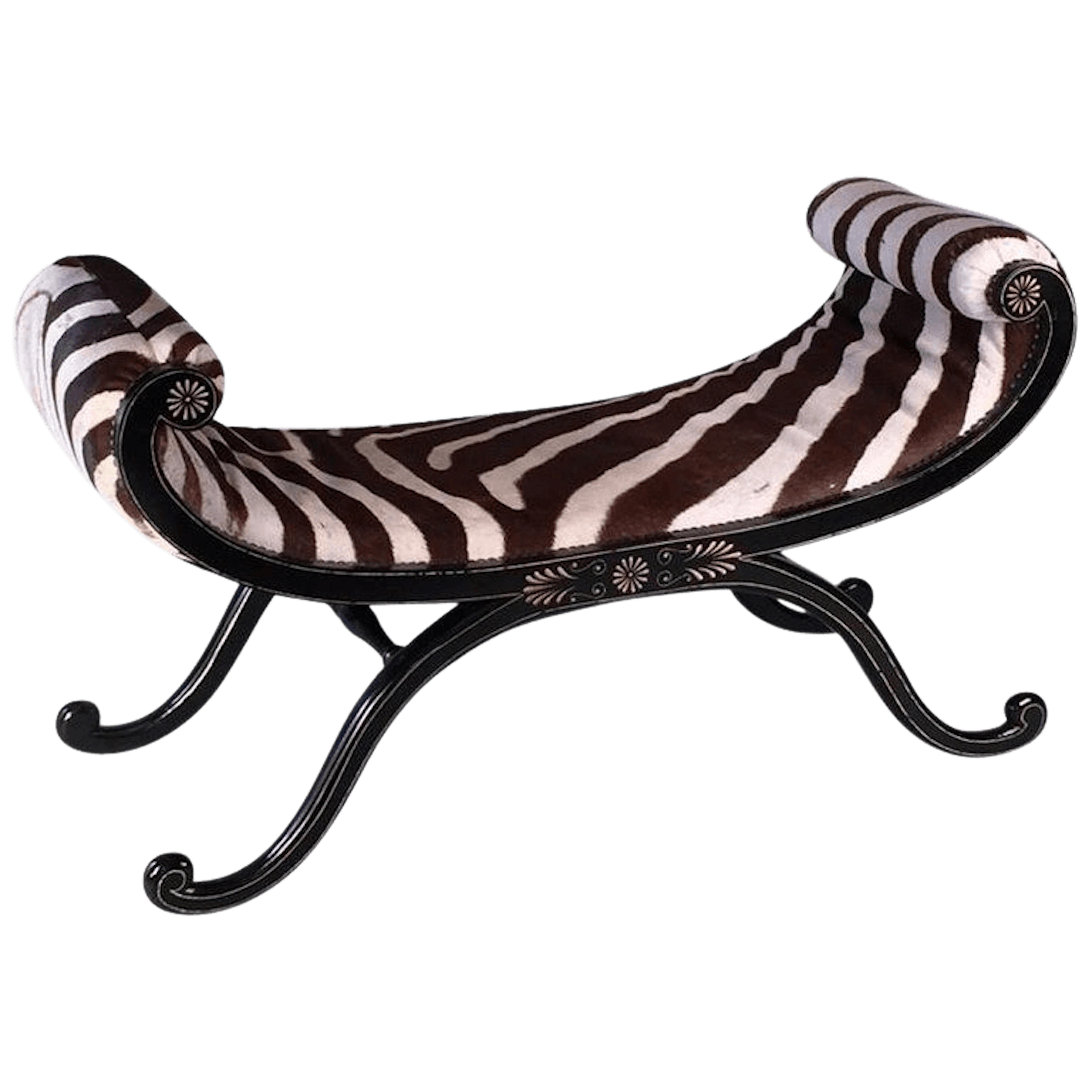 Pair Regency style ebonised window seats