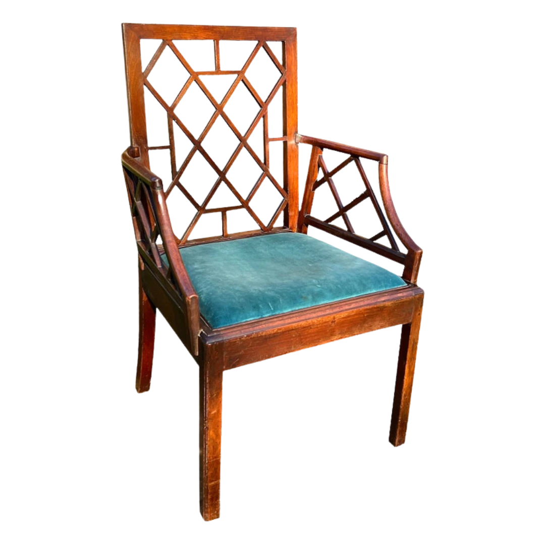 Rare 18th Century Mahogany Cockpen Armchair