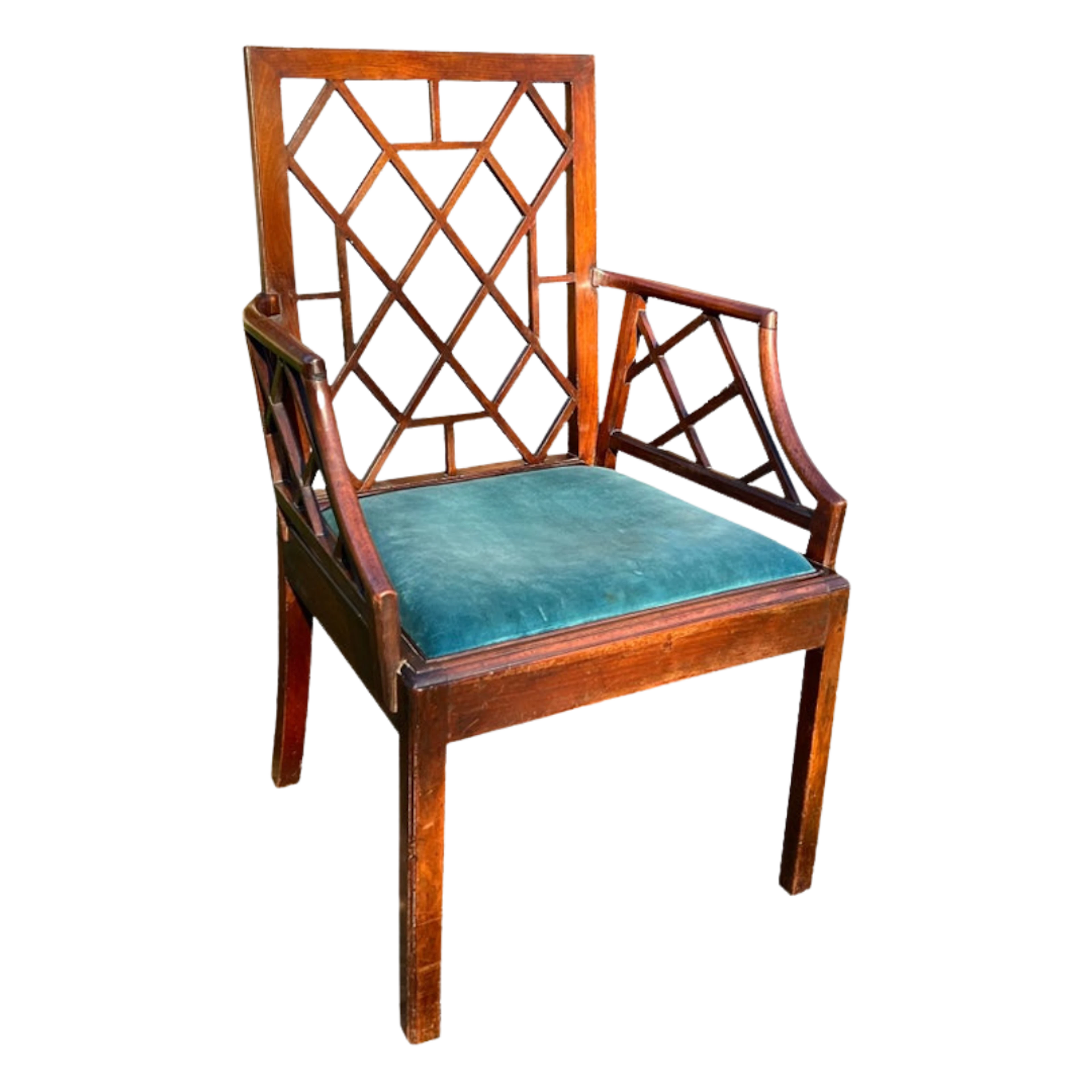 Rare 18th Century Mahogany Cockpen Armchair
