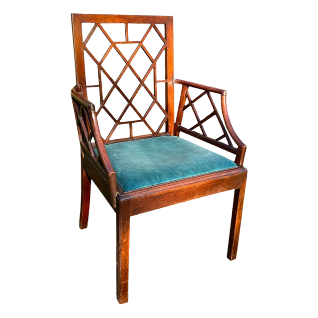Rare 18th Century Mahogany Cockpen Armchair