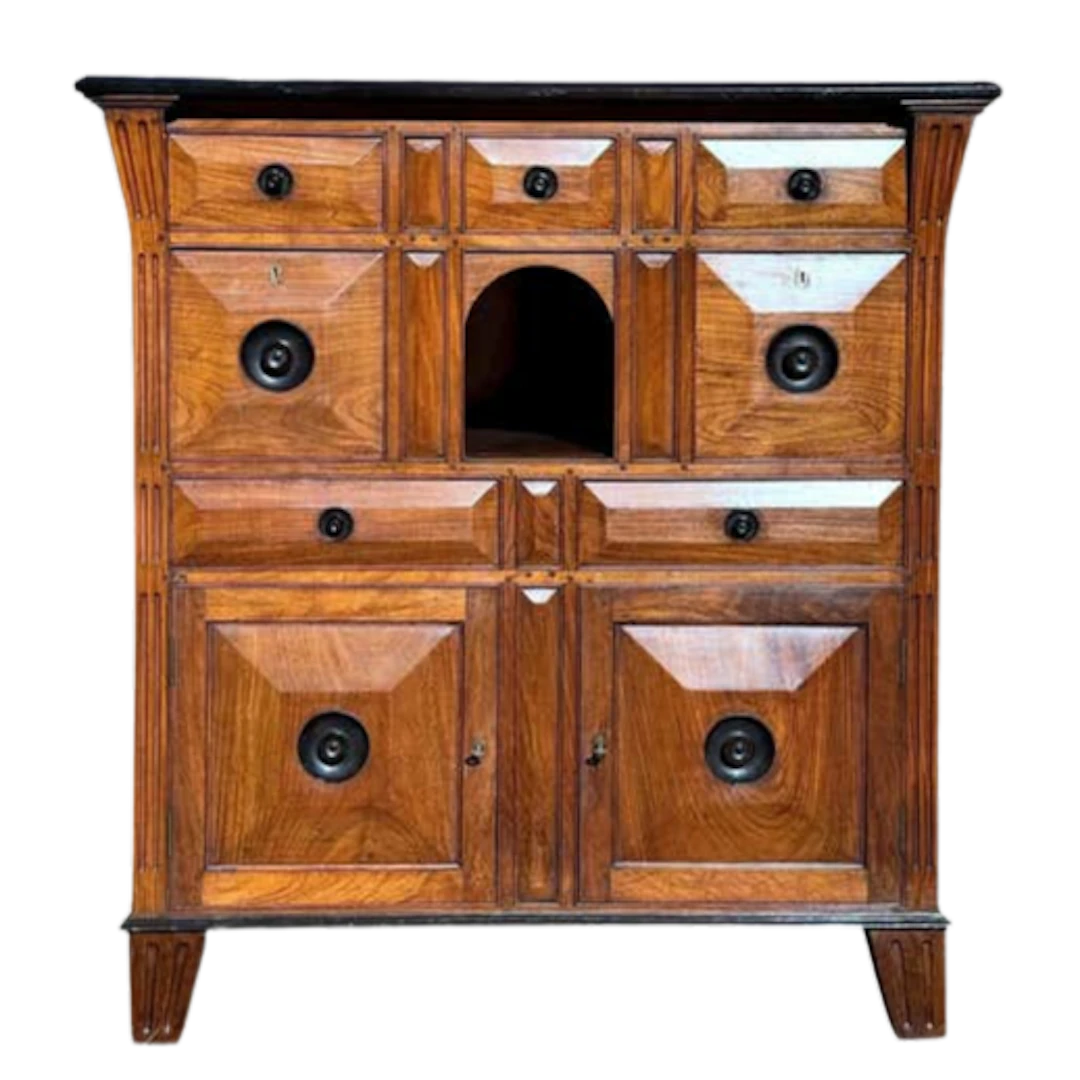 Rare 19th-Century Satinwood Rosewood Ebony Colonial Chest
