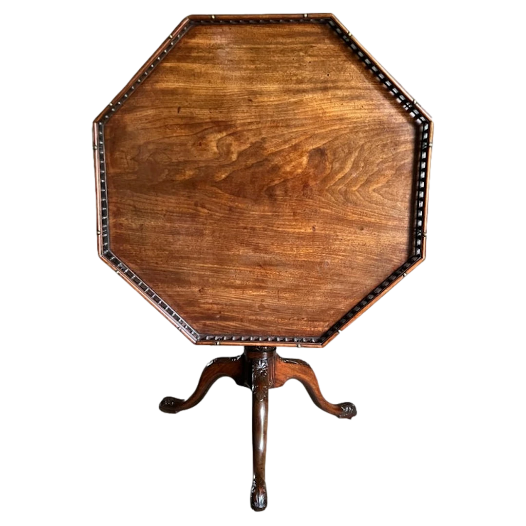 Fine Rare George II Mahogany Galleried Octagonal Table