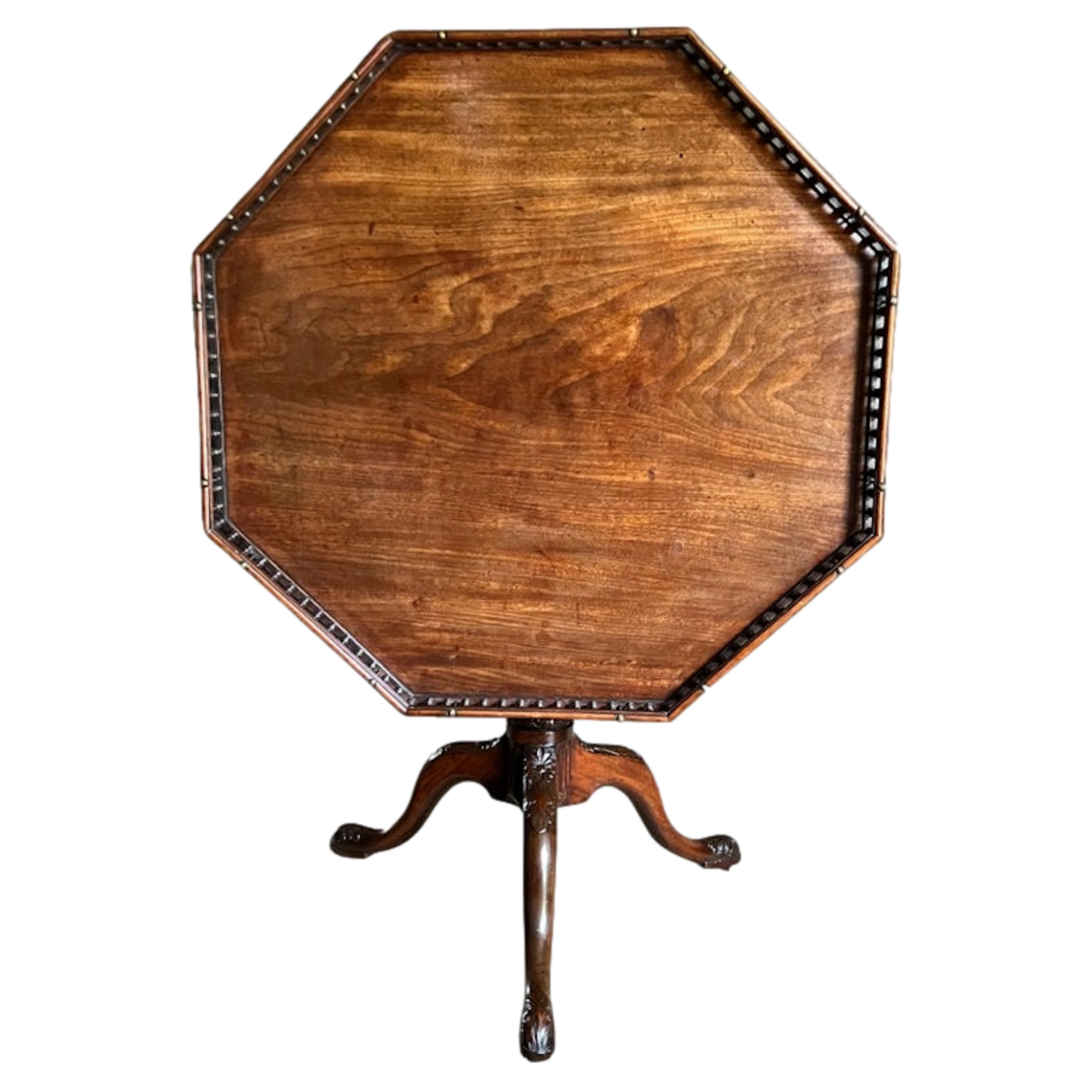 Fine Rare George II Mahogany Galleried Octagonal Table