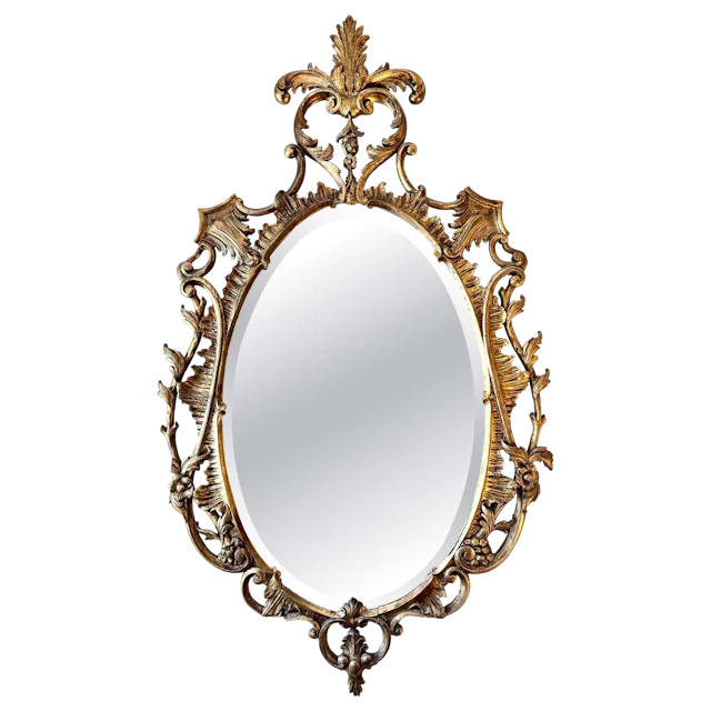 Large George III Chippendale Carved Giltwood Mirror