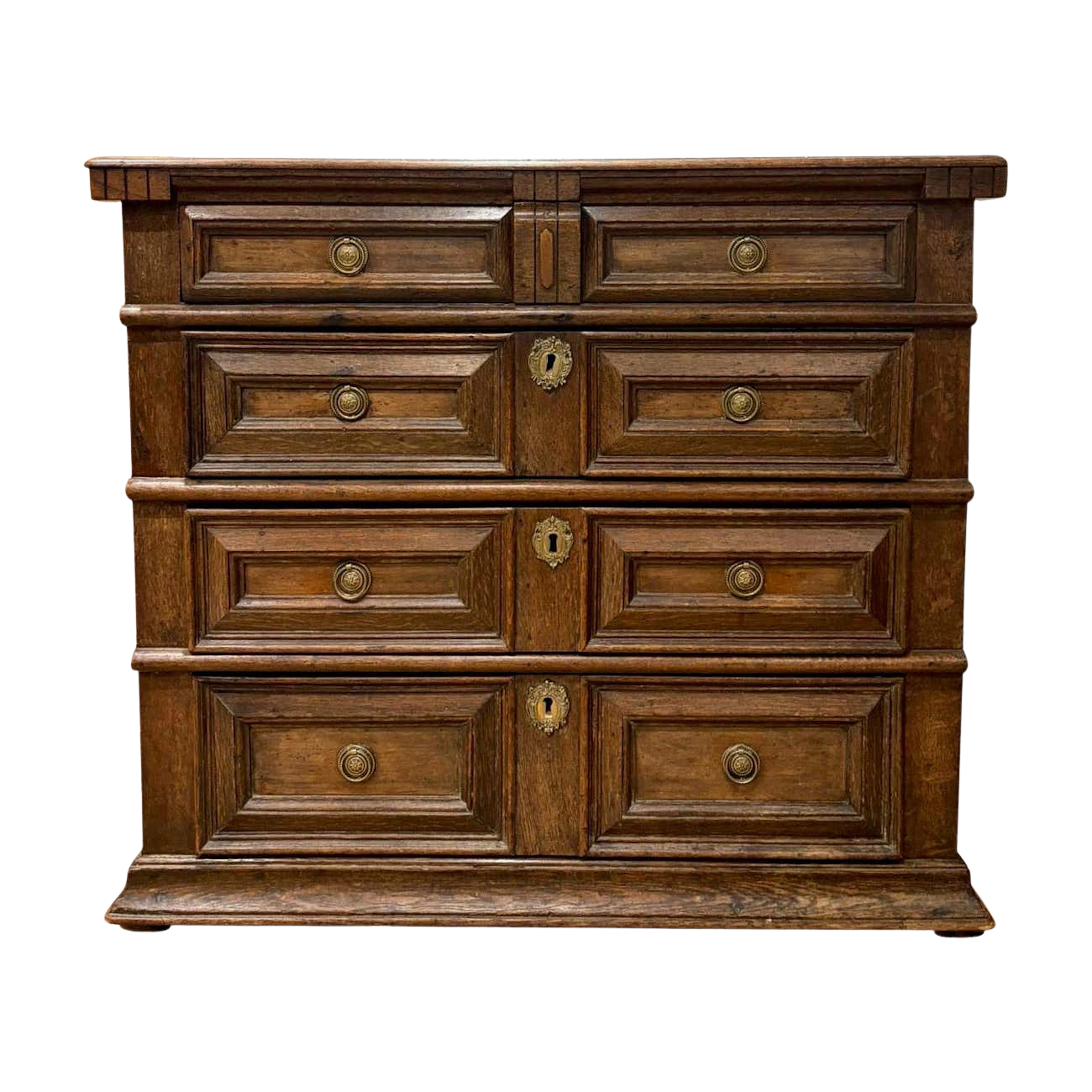 17th century oak and walnut chest