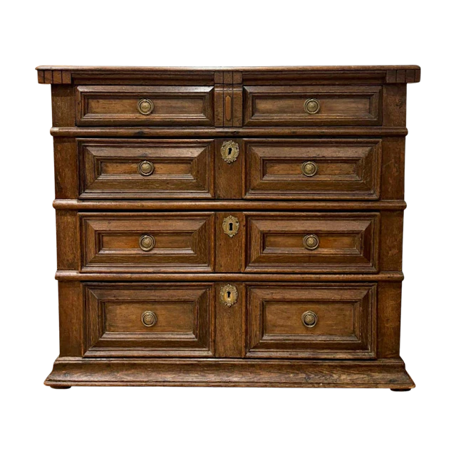 17th century oak and walnut chest