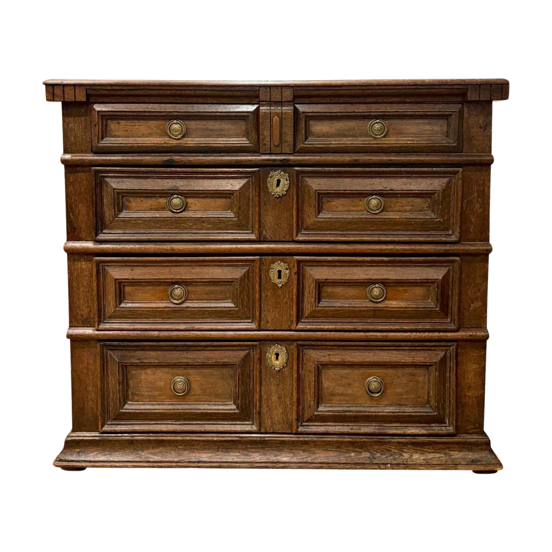 17th century oak and walnut chest