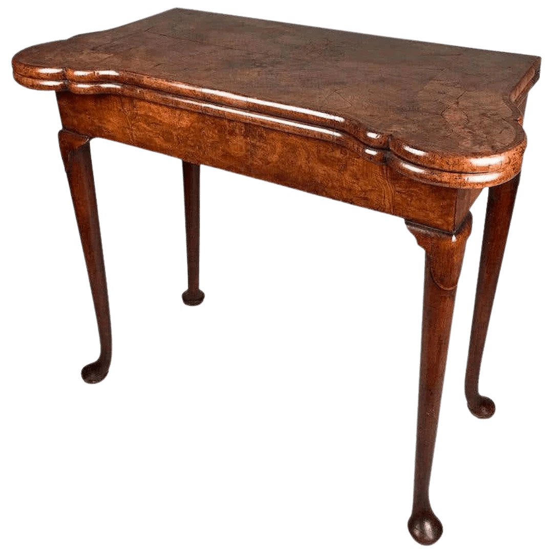 Queen Anne period walnut card games table