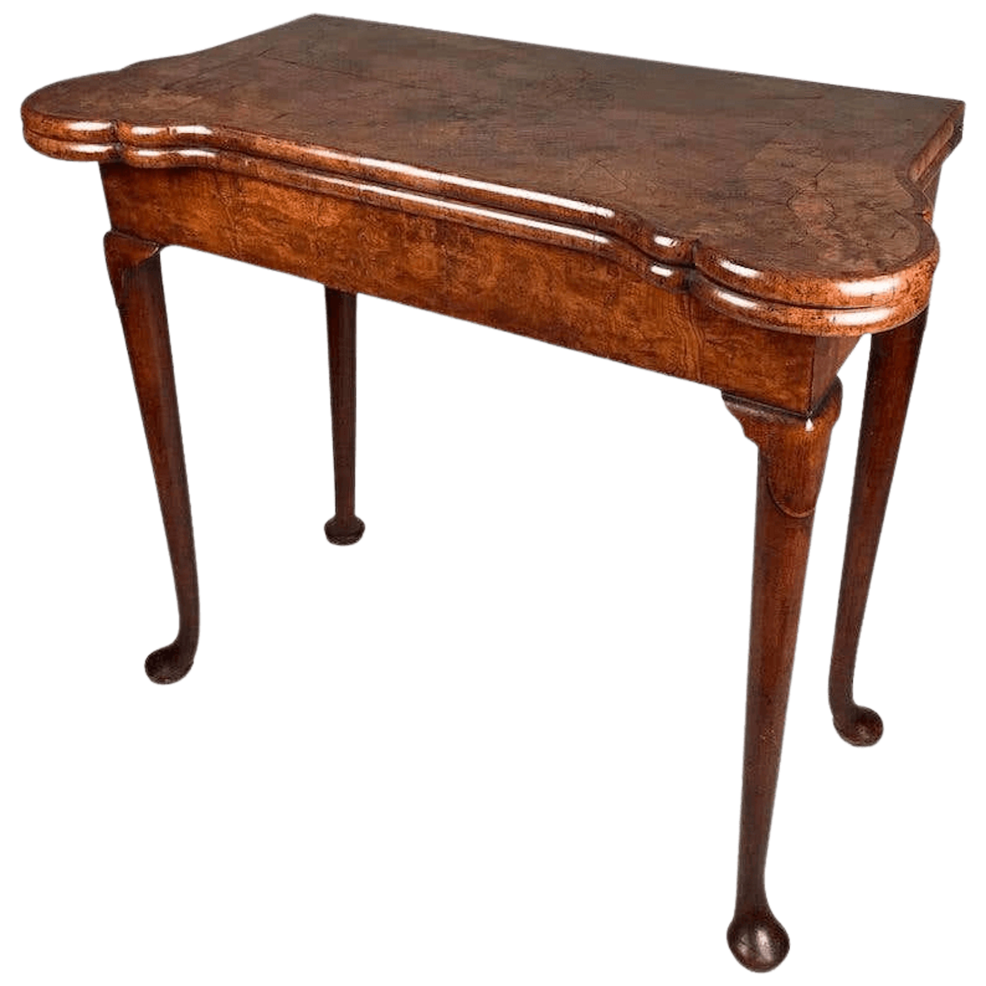 Queen Anne period walnut card games table