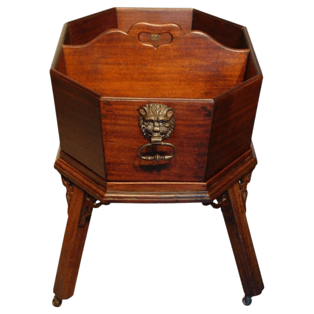 18th century mahogany wine bottle carrier stand