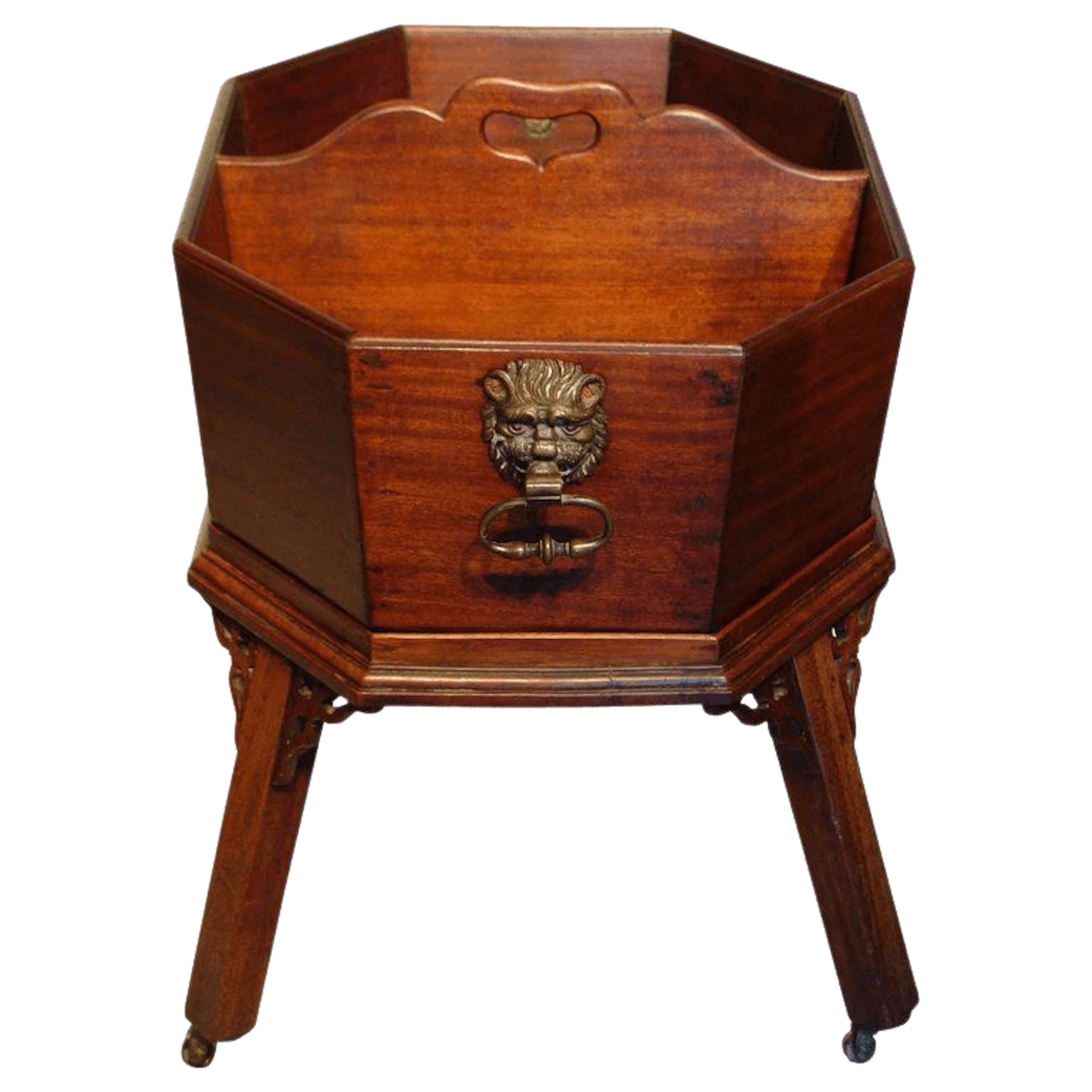 18th century mahogany wine bottle carrier stand