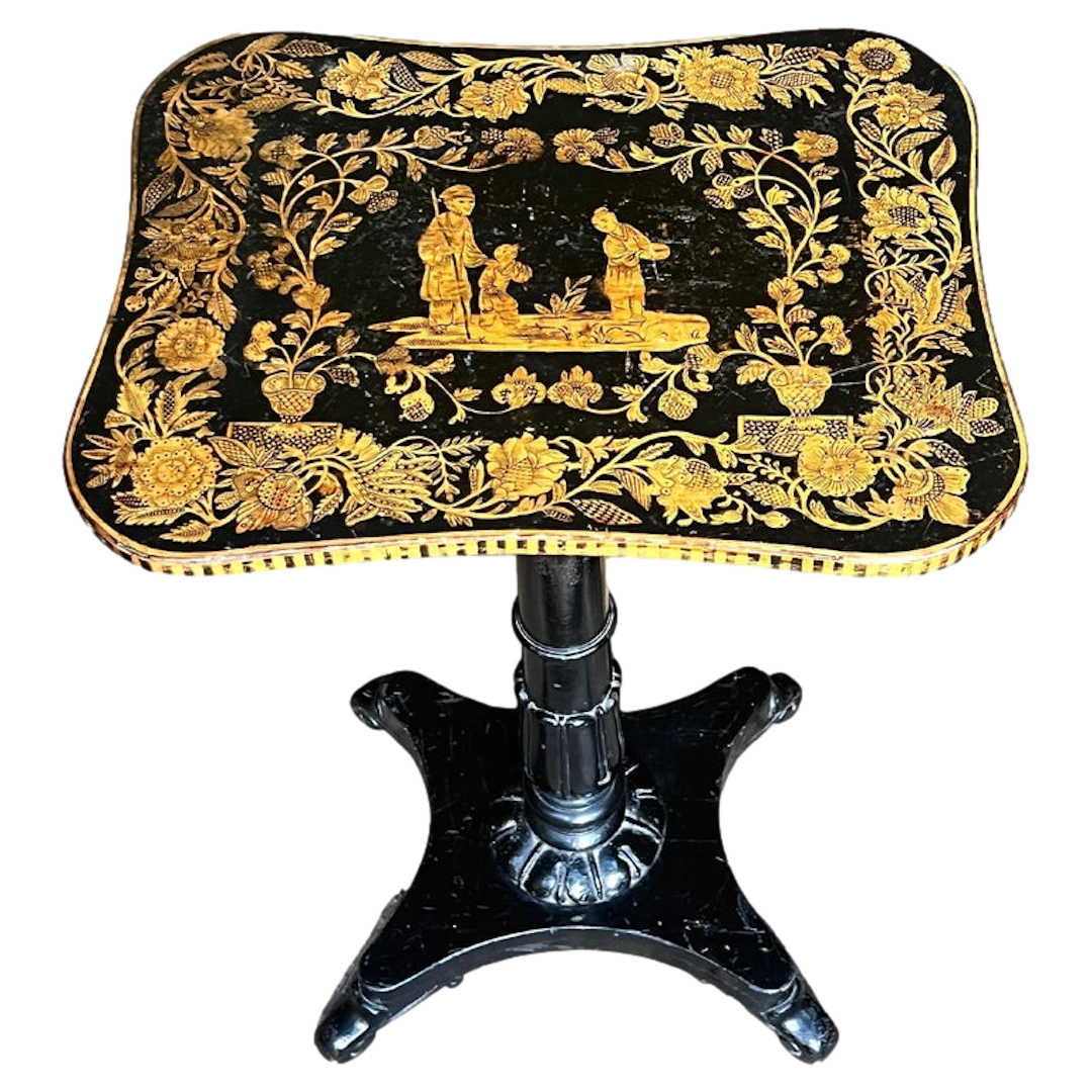 English Regency period penwork occasional table