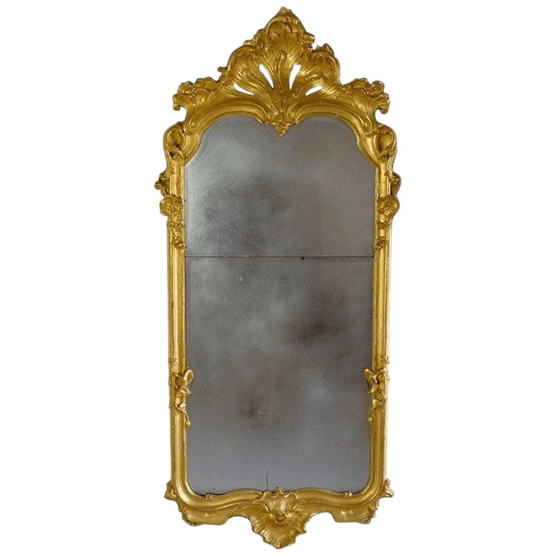 19th century carved giltwood pier mirror