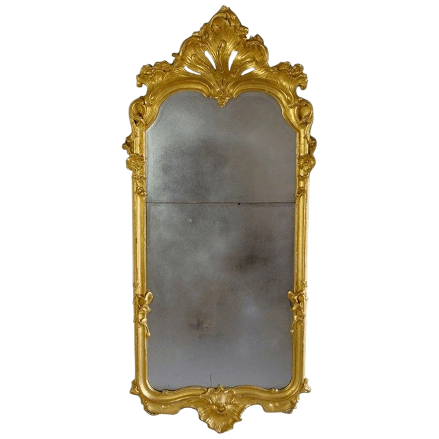 19th century carved giltwood pier mirror