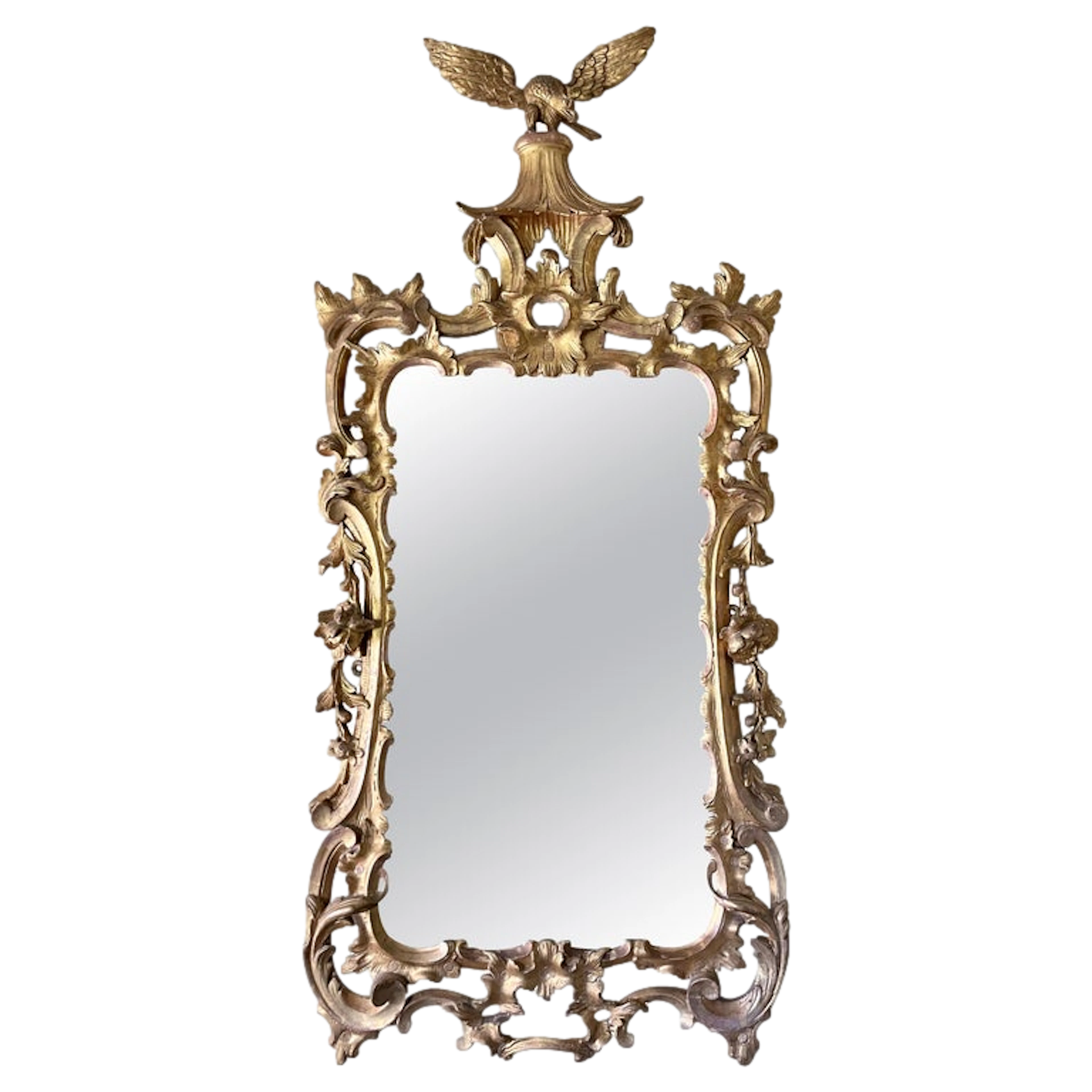 Fine 18th century George III carved giltwood mirror
