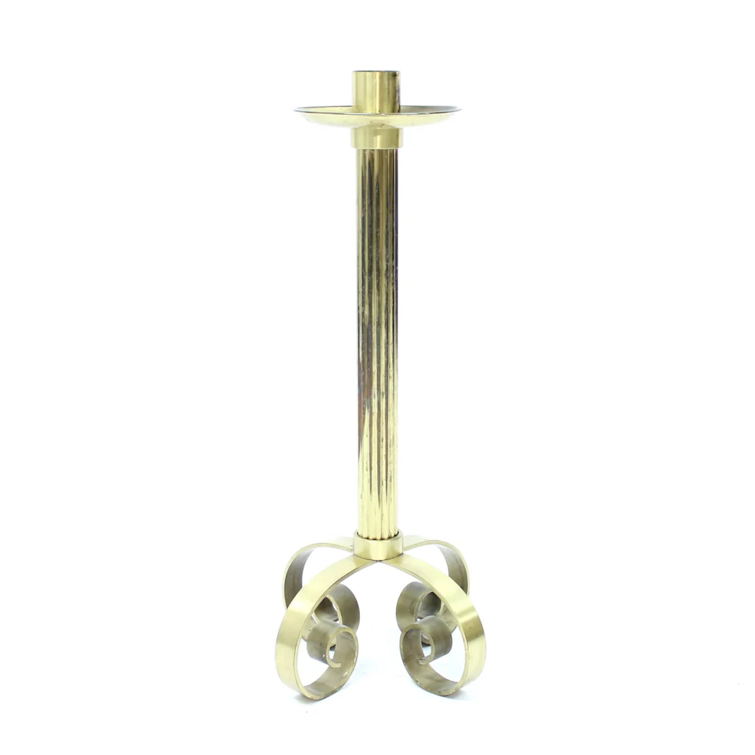 Ivar Ålenius-Bjök, large brass candle holder, Ystad Metall, 1960s