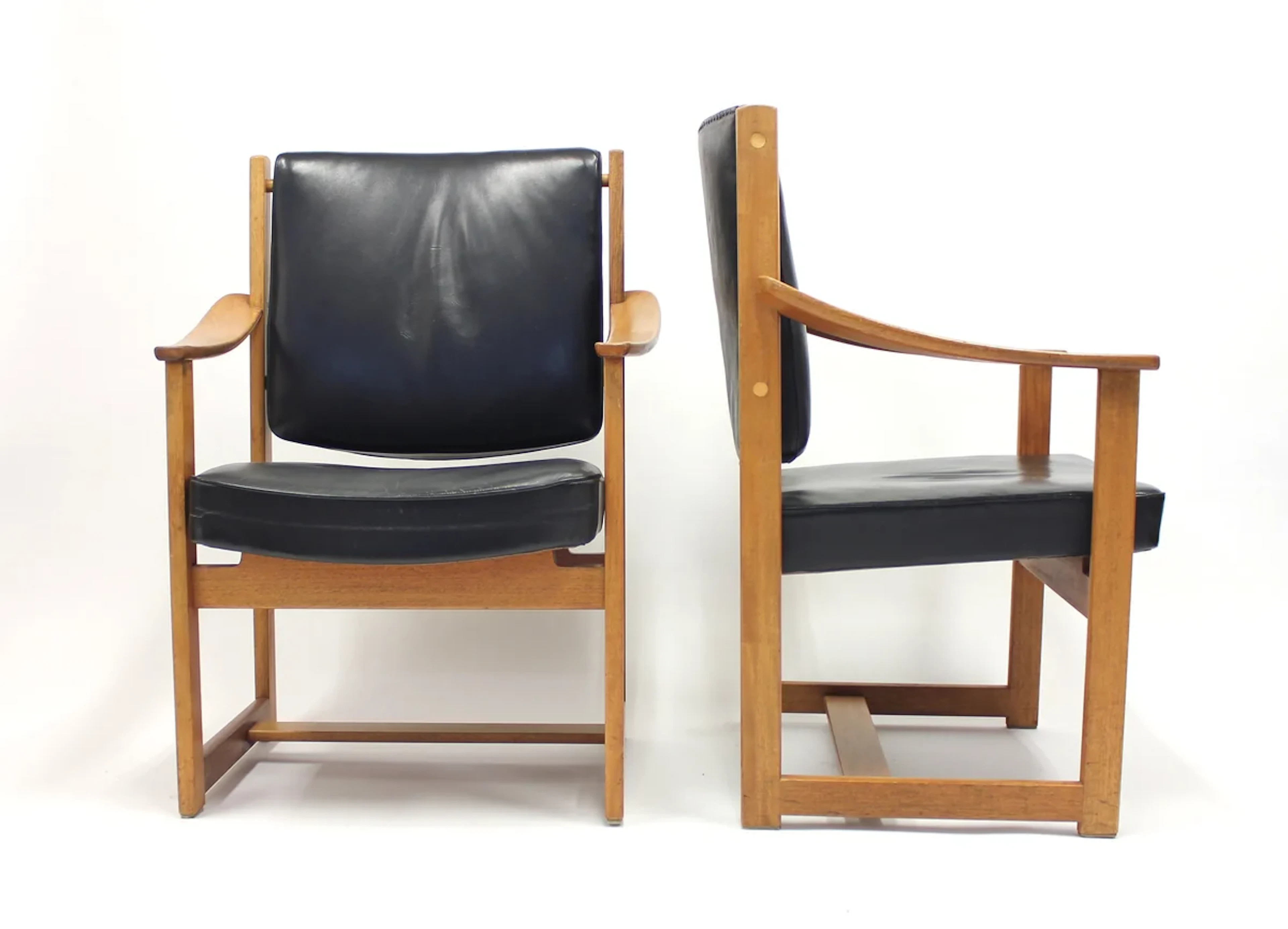 Rare pair of special commissioned Sven Kai Larsen arm chairs made