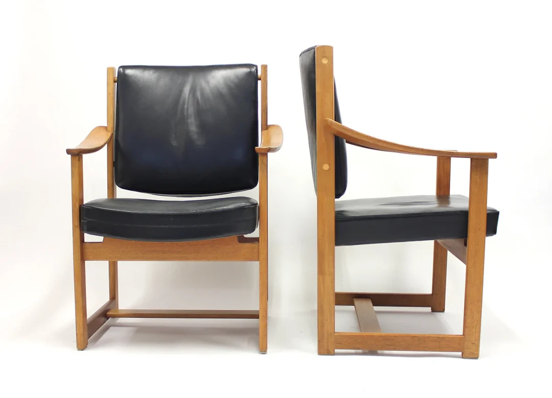 Rare pair of special commissioned Sven Kai Larsen arm chairs made