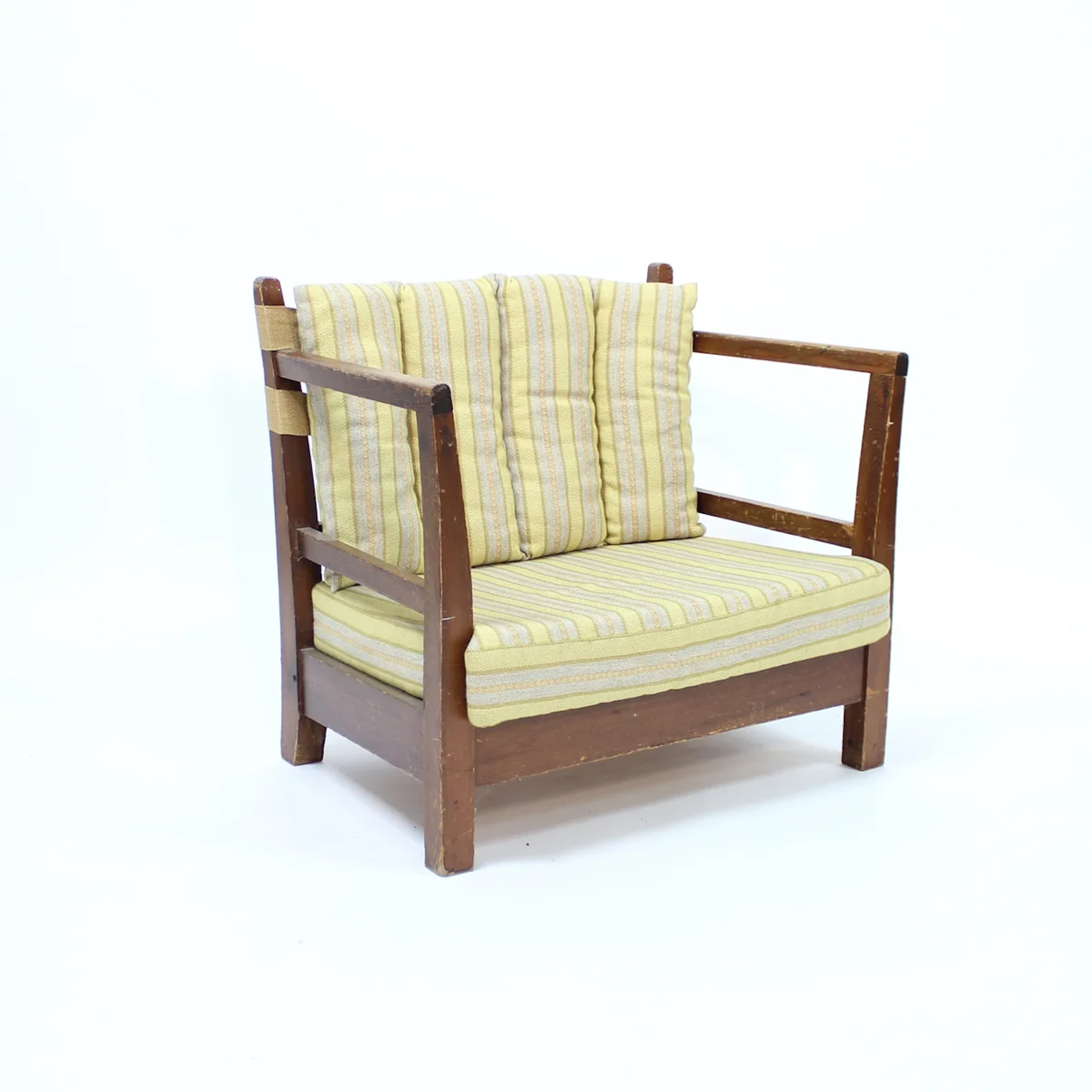 Swedish pine lounge chair in the manner of Axel Einar Hjort, 1930s