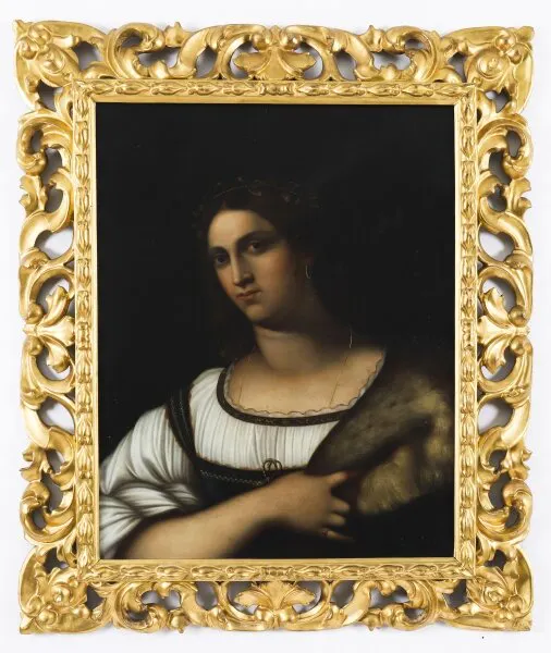 Antique Oil Painting of ‘La Fornarina’ after Sebastiano del Piombo Early 19th C