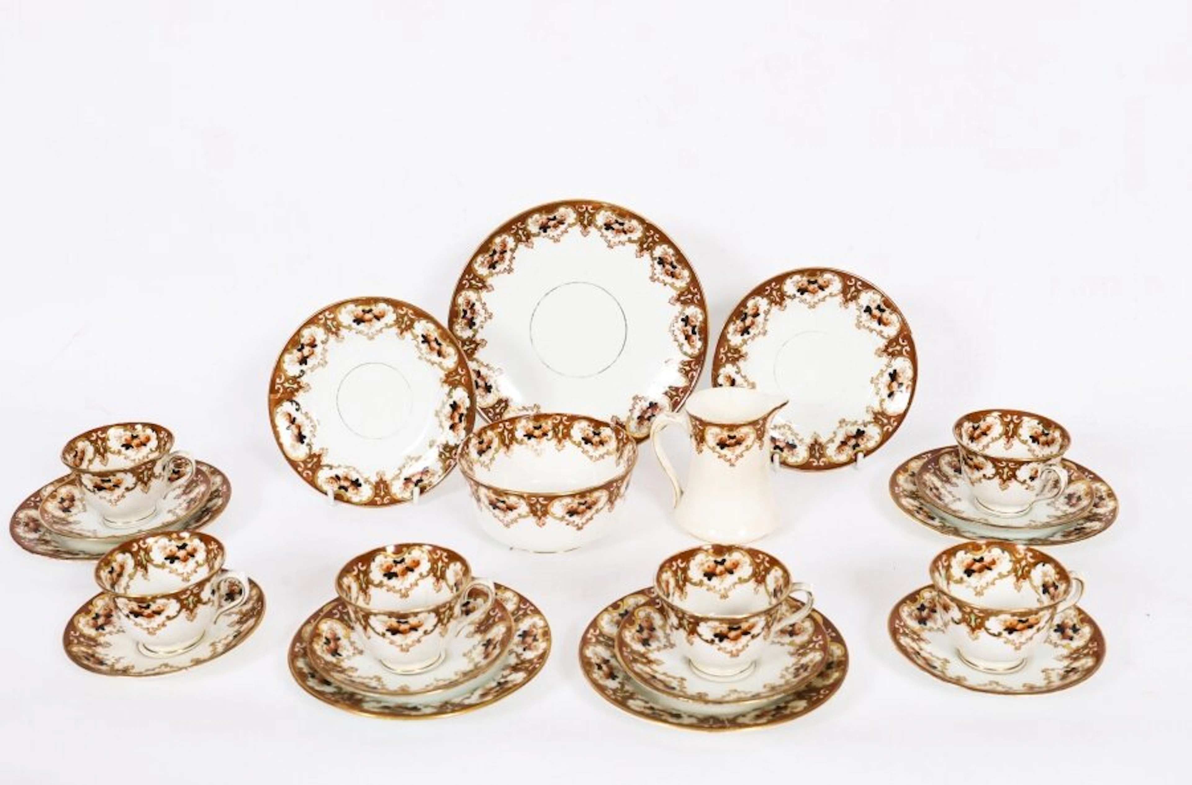 Antique 21 piece Royal Albert Crown China Porcelain Tea Set 1917 to 1925
