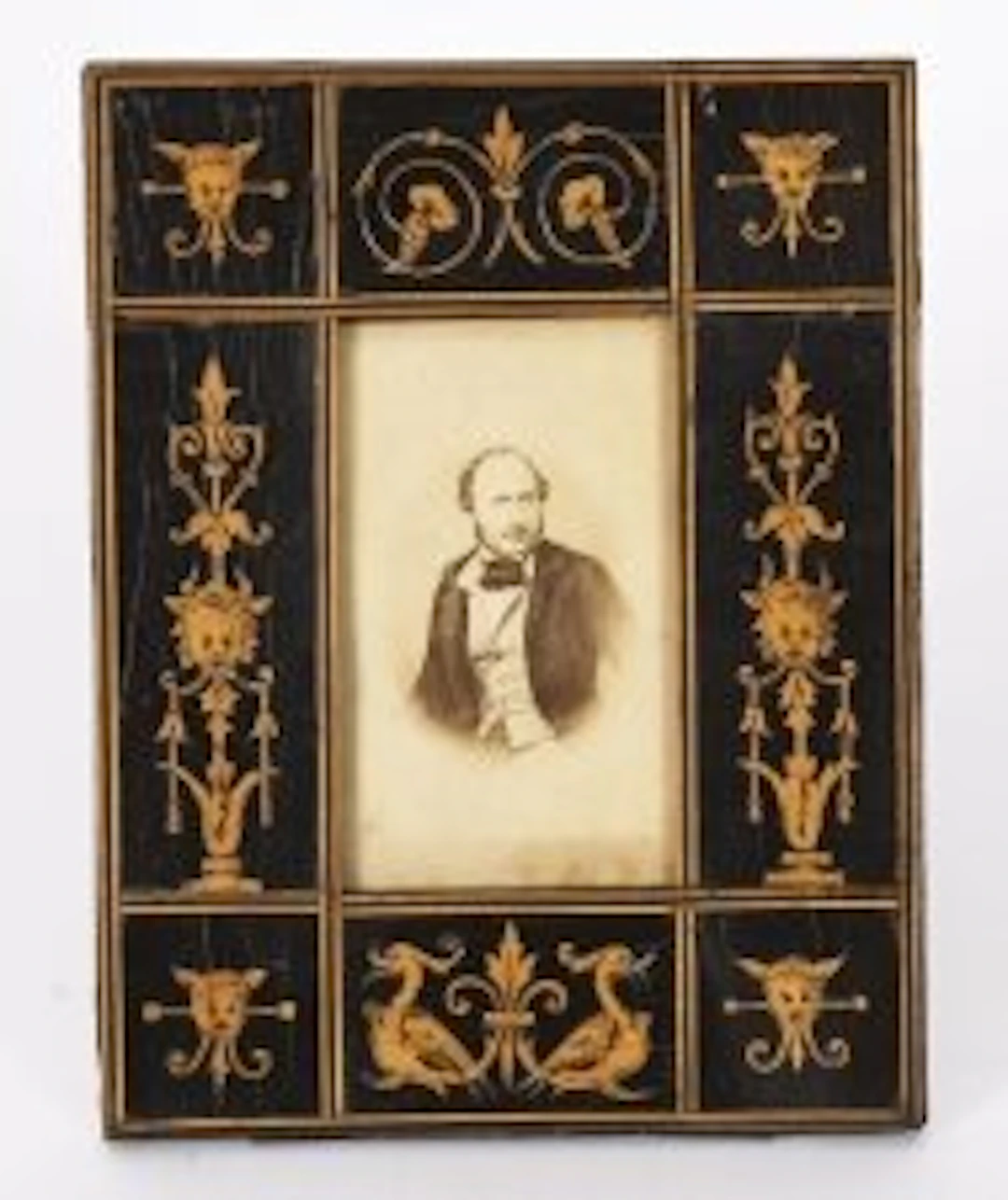 Vintage Sorrento Olive Wood Rectangular Portrait Photo Frame19thC 19.5x10cm